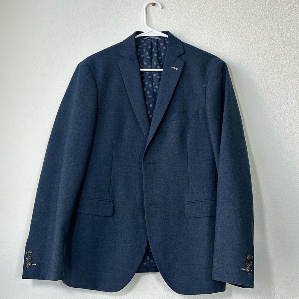 Frank & Oak, Sports Coat / Blazer, Navy, Paisley interior, Size 38